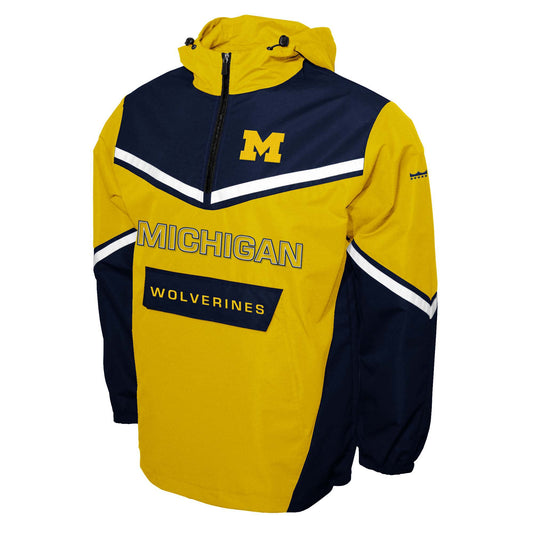 Michigan Wolverines Franchise Club Mens Action Anorak Pullover Lightweight Jacket