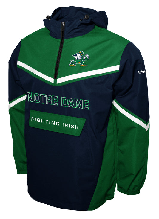 Notre Dame Fighting Irish Franchise Club Mens Action Anorak Pullover Lightweight Jacket