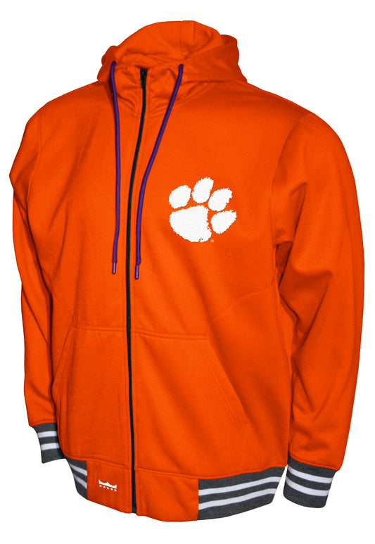 Clemson Tigers Franchise Club Lightweight Embroidered Logos Full Zip Hoodie Style Jacket