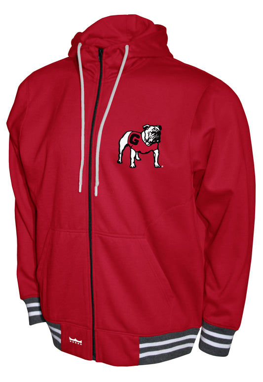 Georgia Bulldogs Red Franchise Club Lightweight Embroidered Logos Full Zip Hoodie Style Jacket