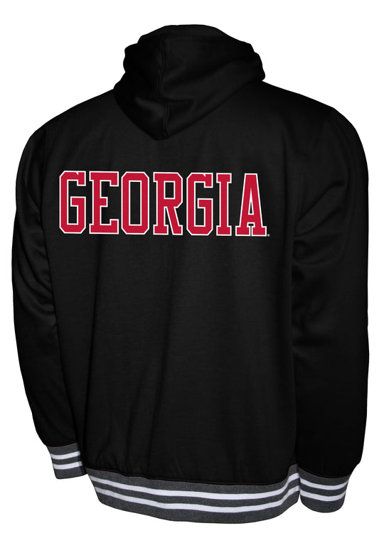 Georgia Bulldogs Black Franchise Club Lightweight Embroidered Logos Full Zip Hoodie Style Jacket