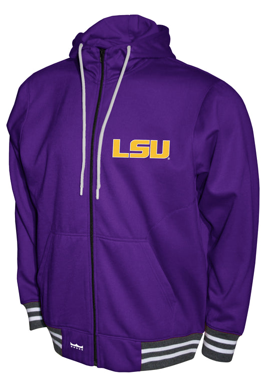 LSU Tigers Franchise Club Lightweight Embroidered Logos Full Zip Hoodie Style Jacket