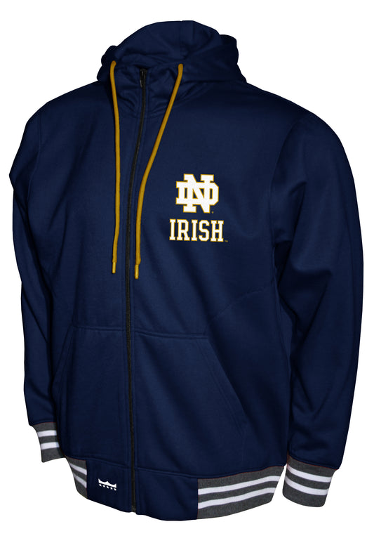 Notre Dame Fighting Irish Navy Franchise Club Lightweight Embroidered Logos Full Zip Hoodie Style Jacket