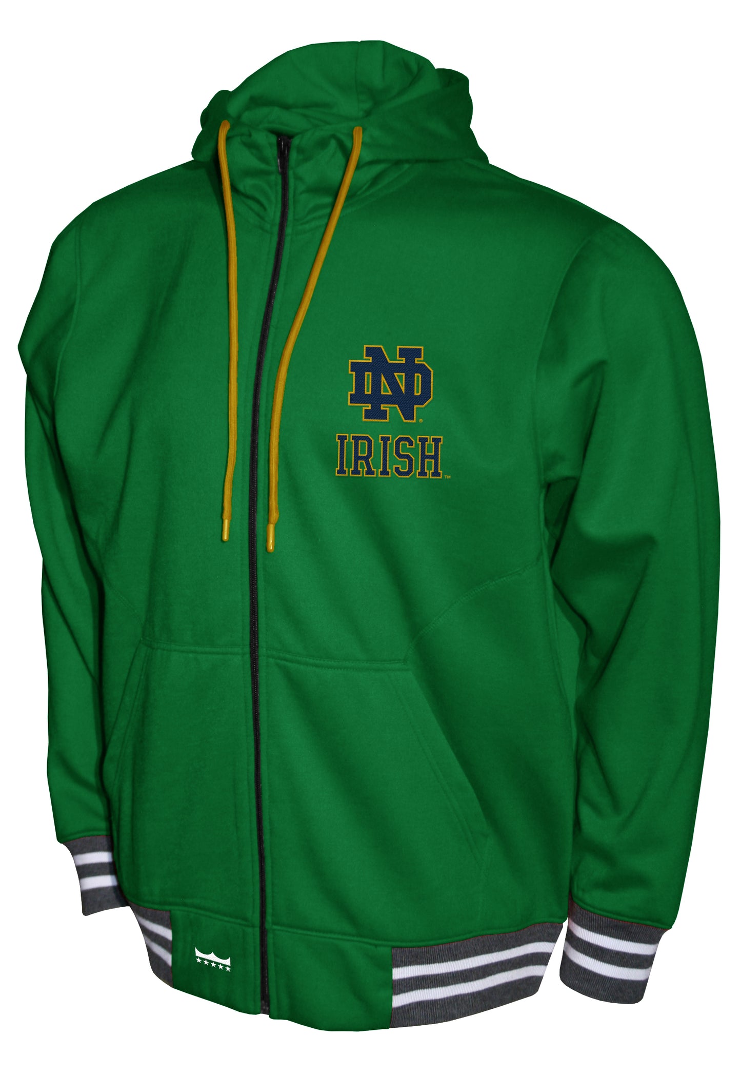 Notre Dame Fighting Irish Green Franchise Club Lightweight Embroidered Logos Full Zip Hoodie Style Jacket