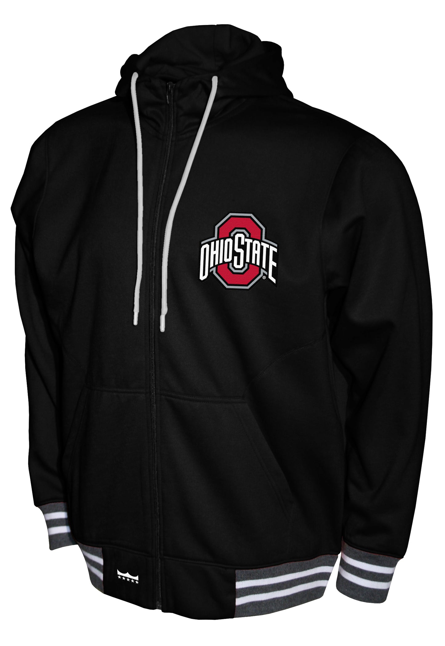 Ohio State Buckeyes Black Franchise Club Lightweight Embroidered Logos Full Zip Hoodie Style Jacket