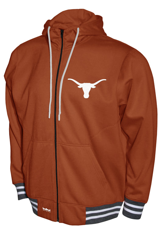 Texas Longhorns Franchise Club Lightweight Embroidered Logos Full Zip Hoodie Style Jacket