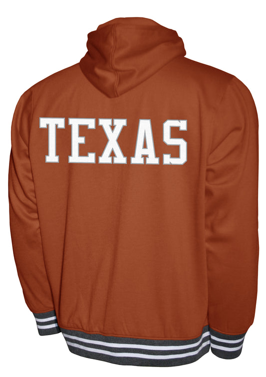 Texas Longhorns Franchise Club Lightweight Embroidered Logos Full Zip Hoodie Style Jacket