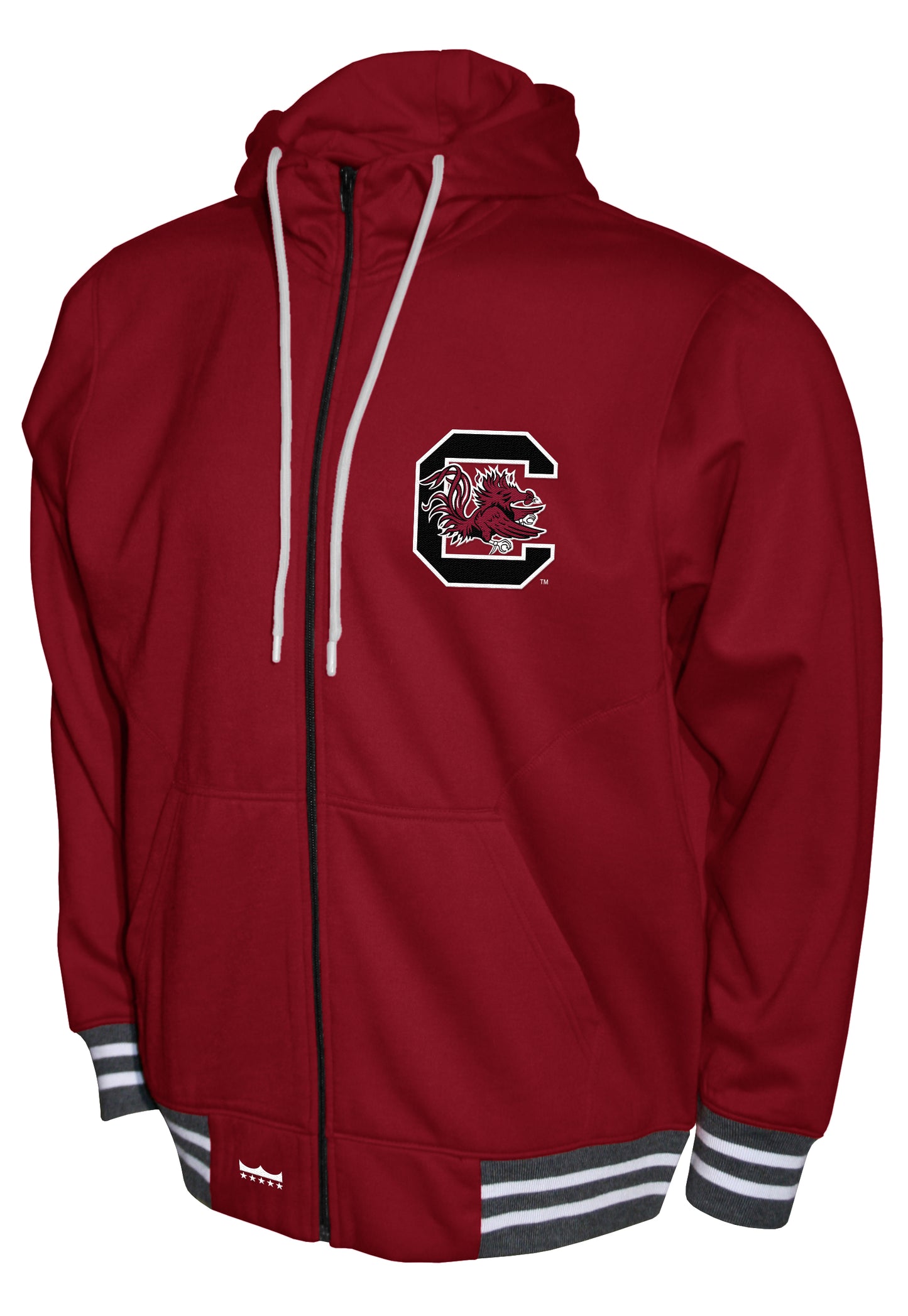 South Carolina Gamecocks Franchise Club Lightweight Embroidered Logos Full Zip Hoodie Style Jacket