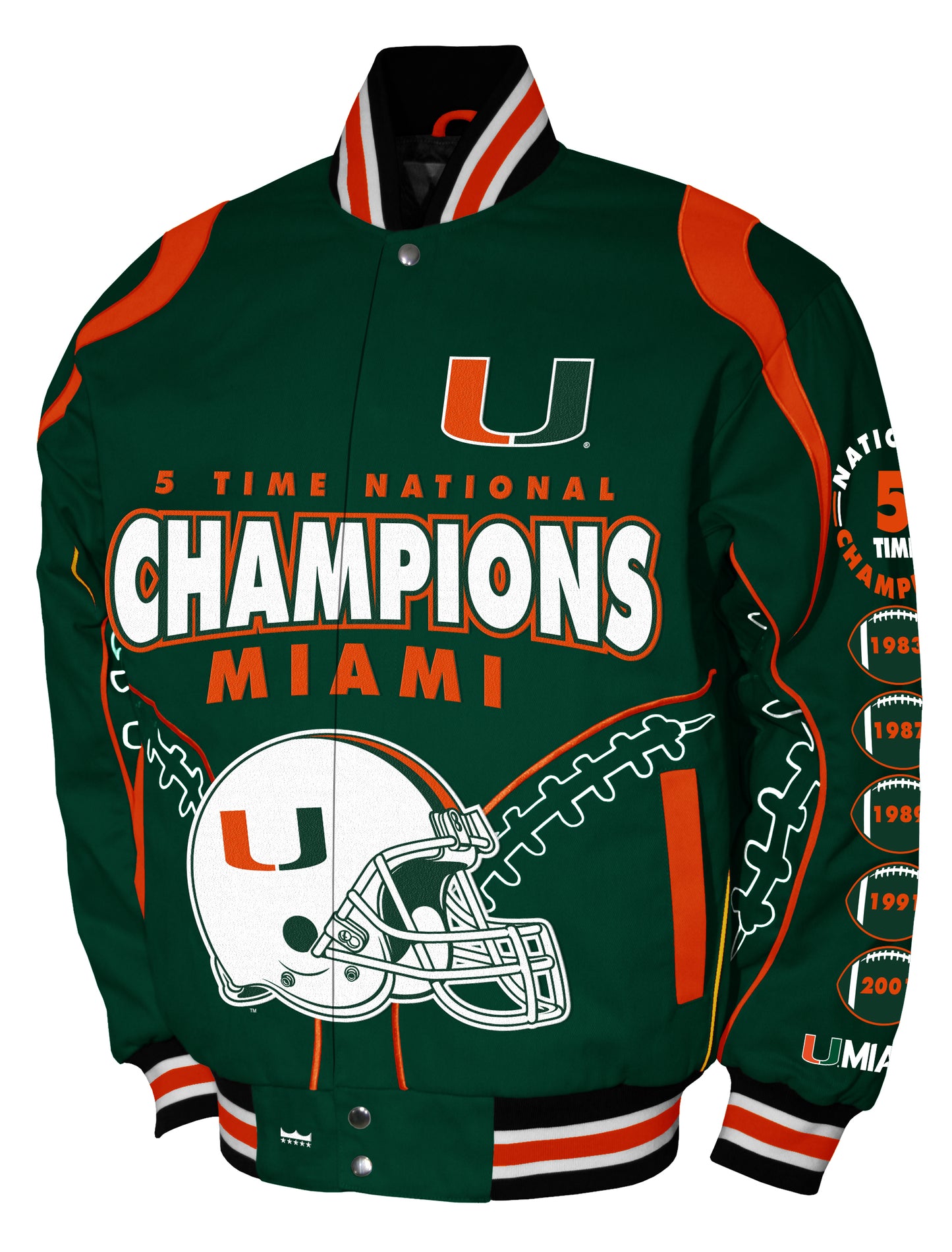 Miami Hurricanes Franchise Club Mens Commemorative Twill Jacket