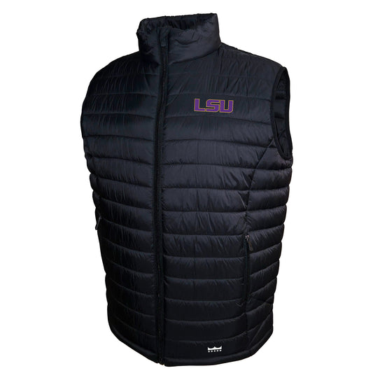 LSU Tigers Franchise Club Mens NCAA Team Packable Vest Black