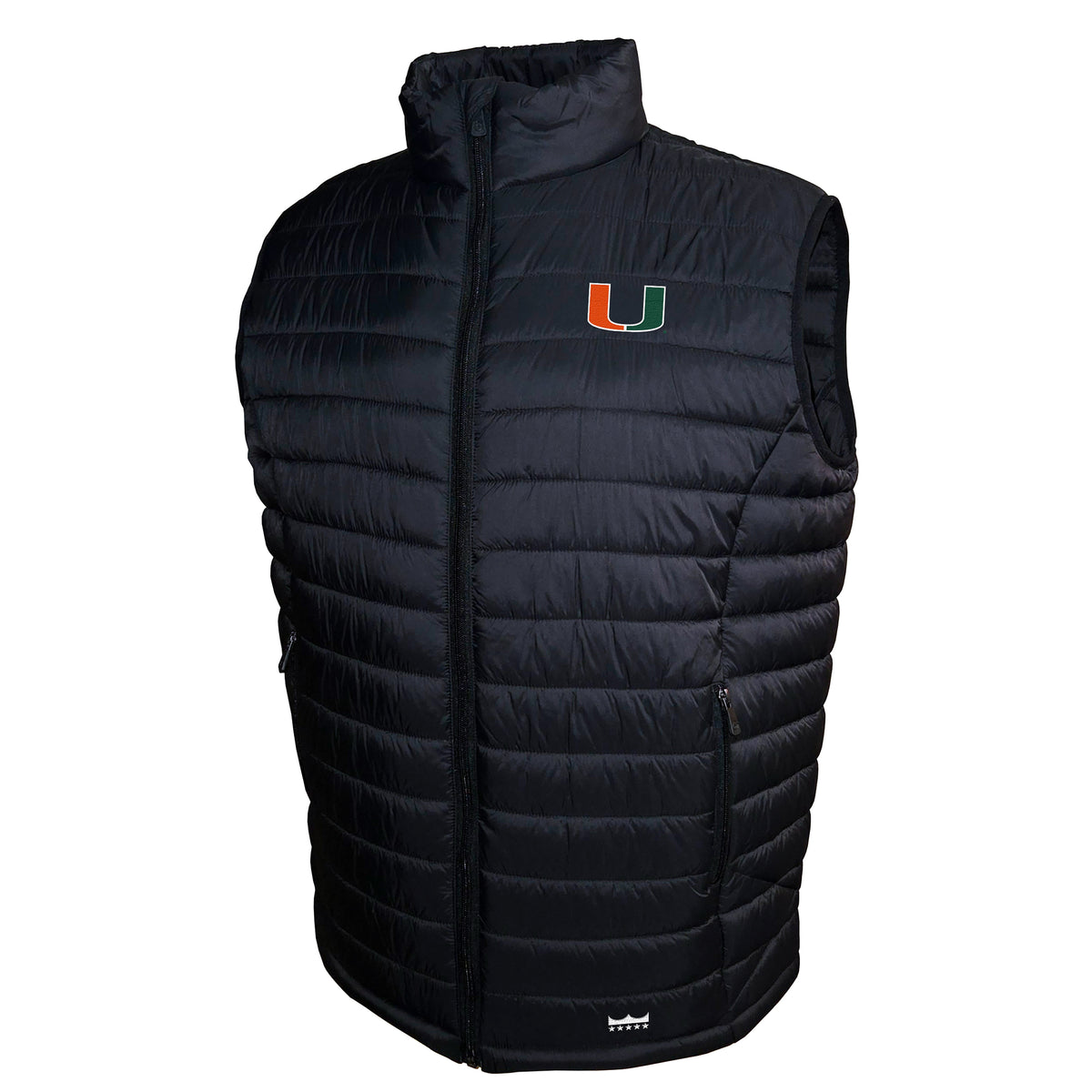 Miami Hurricanes Franchise Club Mens NCAA Team Packable Vest Black