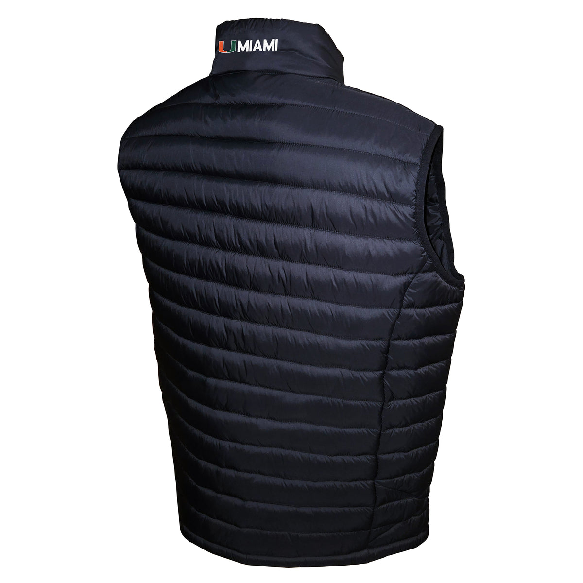 Miami Hurricanes Franchise Club Mens NCAA Team Packable Vest Black