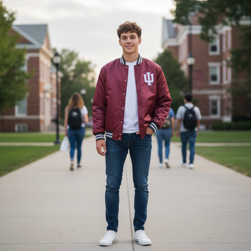 Indiana Hoosiers Mens Franchise Club Classic Satin Jacket