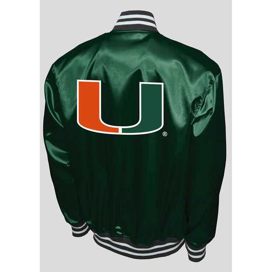 Miami Hurricanes Mens Franchise Club Classic Satin Jacket