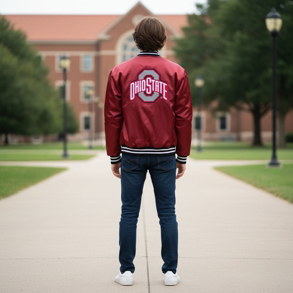 Ohio State Buckeyes Mens Franchise Club Classic Satin Jacket