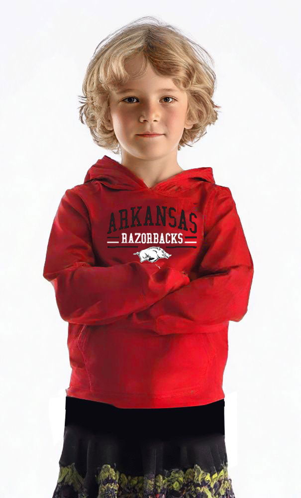 Arkansas Razorbacks Wes and Willy Toddler, Kids and Youth Long Sleeve Hooded T-Shirt