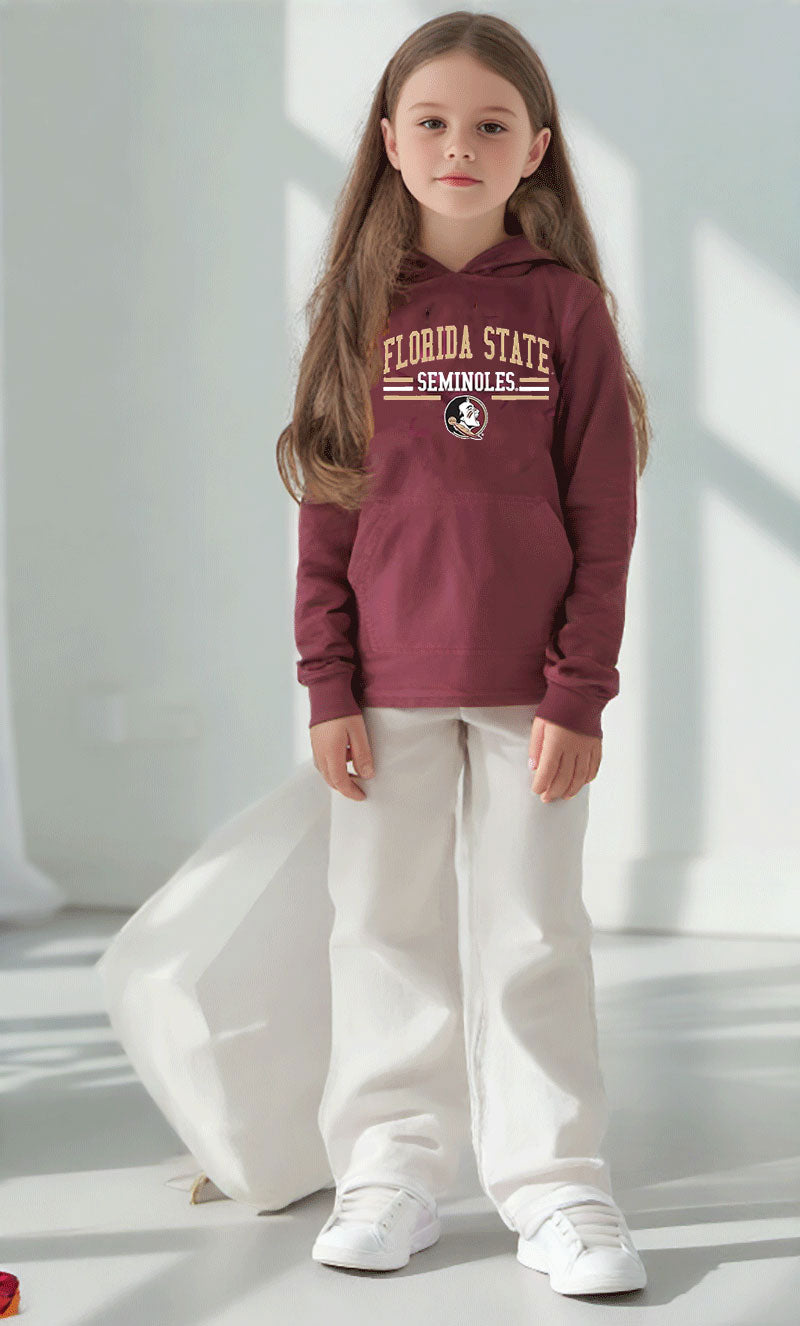 Florida State Seminoles Wes and Willy Toddler, Kids and Youth Long Sleeve Hooded T-Shirt