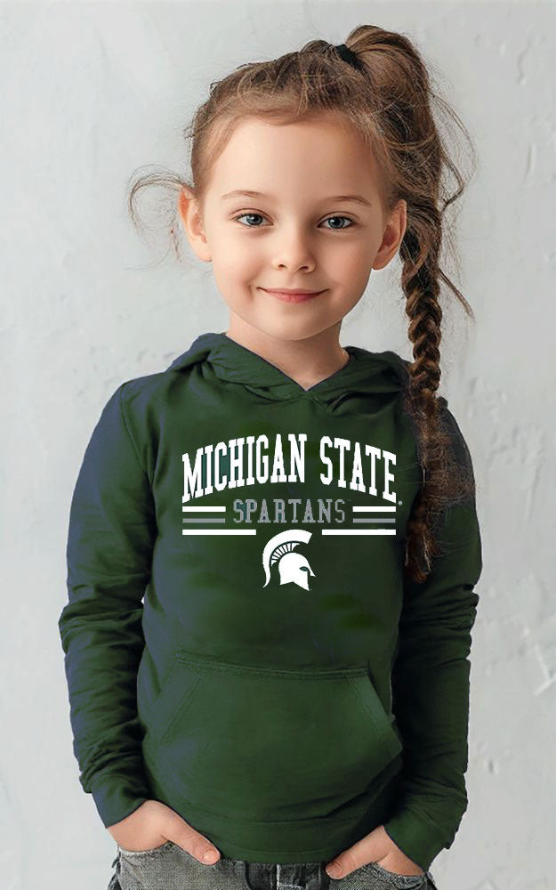 Michigan State Spartans Wes and Willy Toddler, Kids and Youth Long Sleeve Hooded T-Shirt