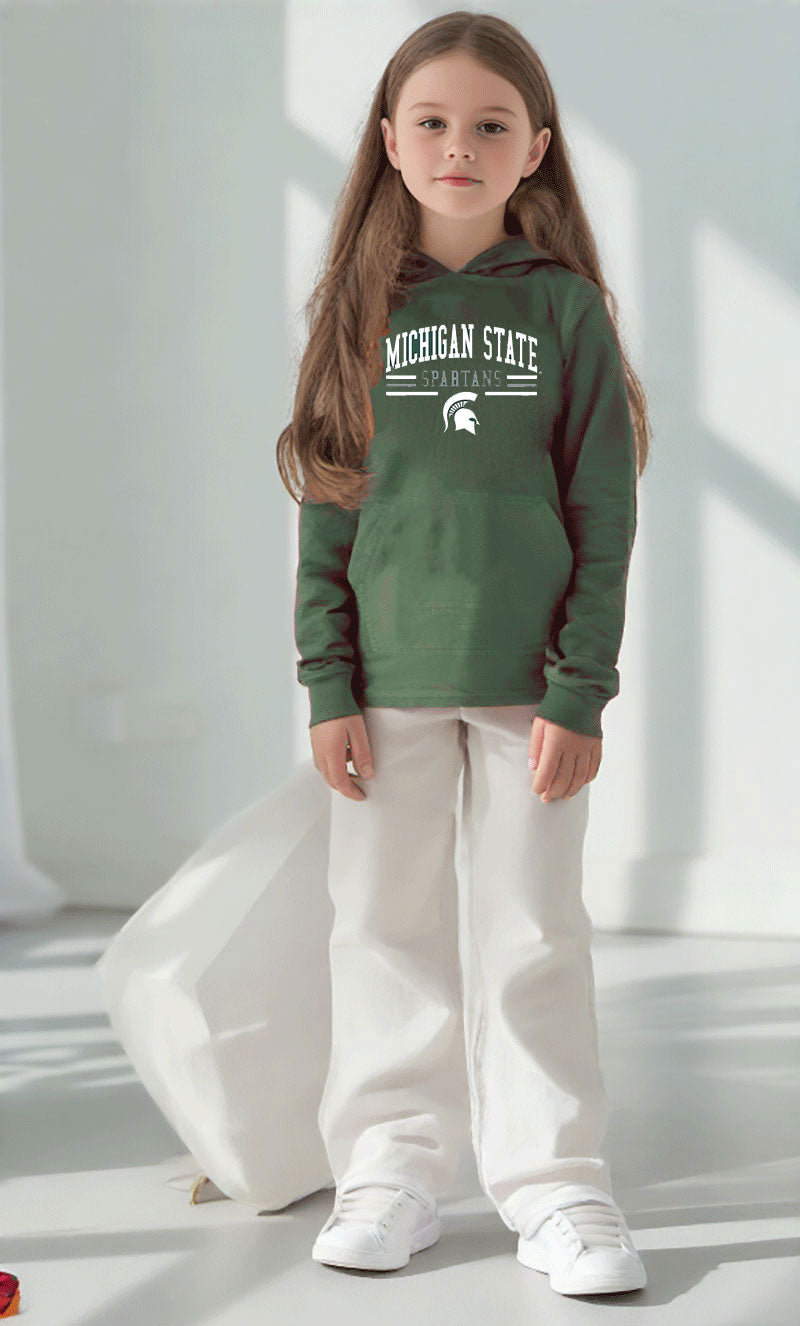 Michigan State Spartans Wes and Willy Toddler, Kids and Youth Long Sleeve Hooded T-Shirt