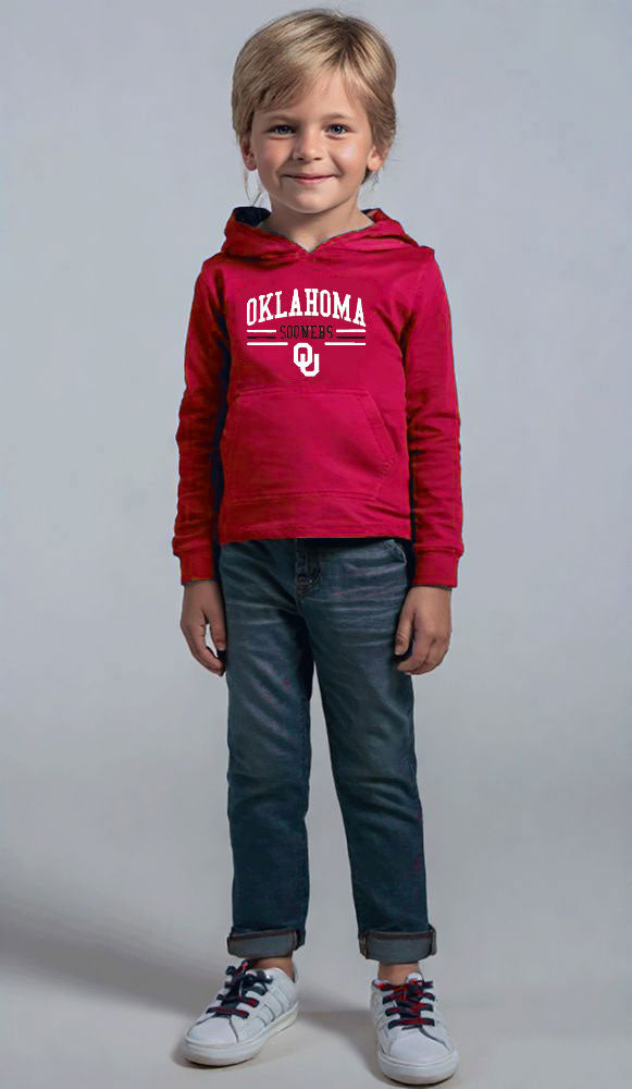 Oklahoma Sooners Wes and Willy Toddler, Kids and Youth Long Sleeve Hooded T-Shirt