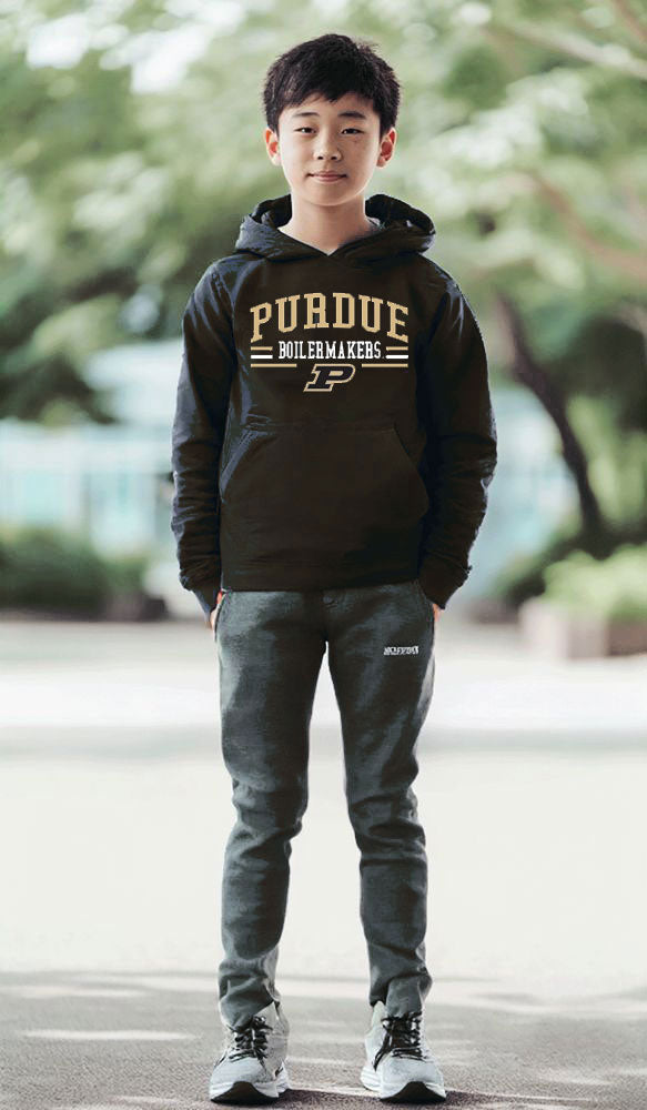 Purdue Boilermakers Wes and Willy Toddler, Kids and Youth Long Sleeve Hooded T-Shirt