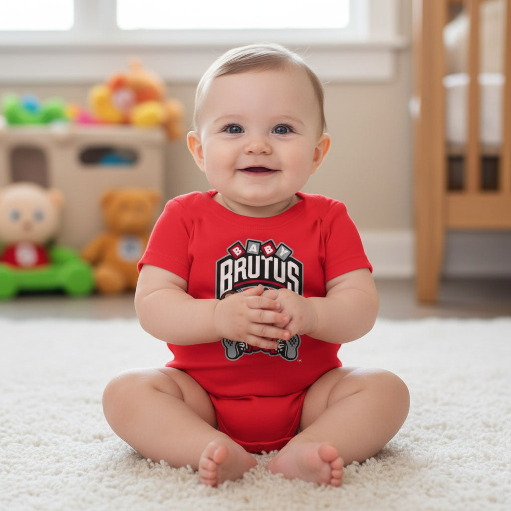 Wes and Willy Ohio State Infant Baby Brutus 100% Organic Cotton One Piece Romper