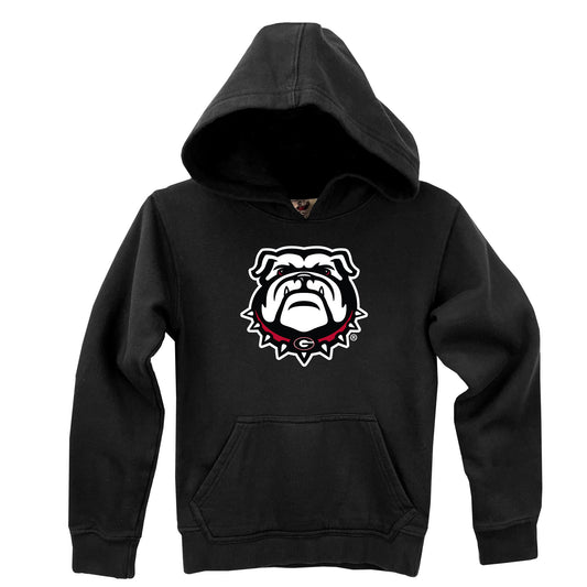 Georgia Bulldogs Wes and Willy Youth Team Logo Pullover Hoodie - New Logo Black