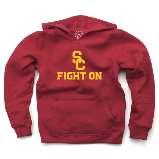 Southern Cal Trojans Wes and Willy Youth Boys Team Slogan Pullover Hoodie