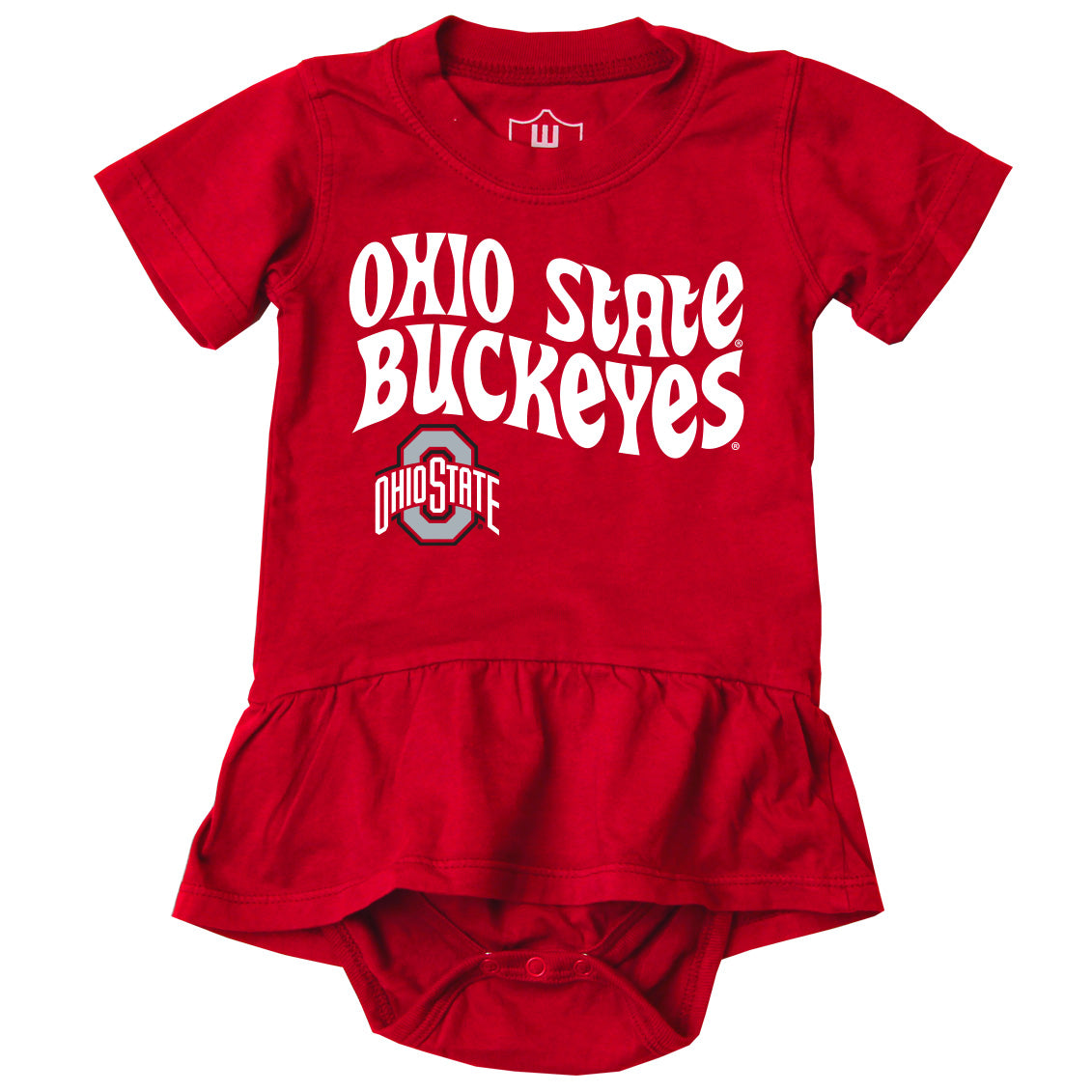 Ohio State Buckeyes Wes and Willy Baby Girls Ruffle Skirt Bodysuit