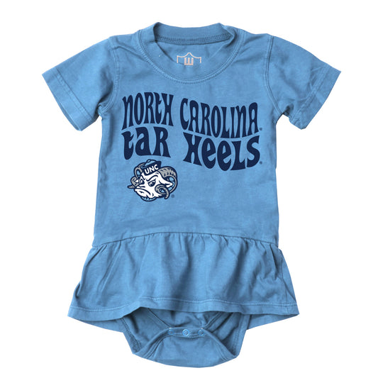 North Carolina Tar Heels Wes and Willy Baby Girls Ruffle Skirt Bodysuit