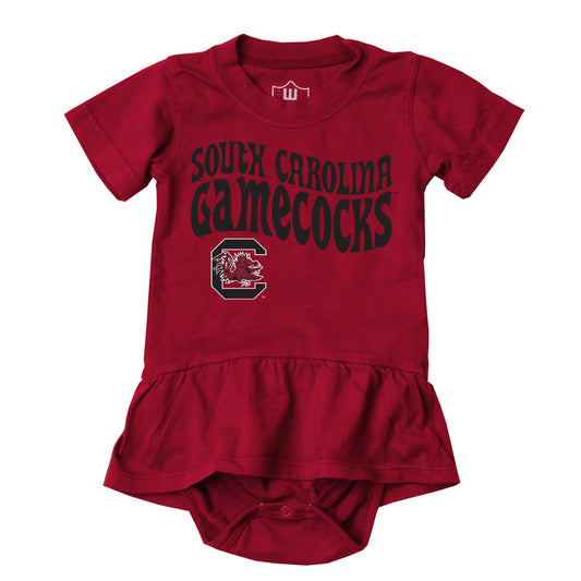 South Carolina Gamecocks Wes and Willy Baby Girls Ruffle Skirt Bodysuit