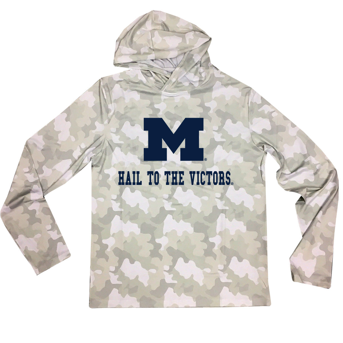 Michigan Wolverines Wes and Willy Mens College UPF 50+ Rash Guard Long Sleeve Hooded T-Shirt