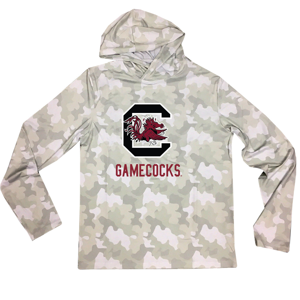 South Carolina Gamecocks Wes and Willy Mens College UPF 50+ Rash Guard Long Sleeve Hooded T-Shirt