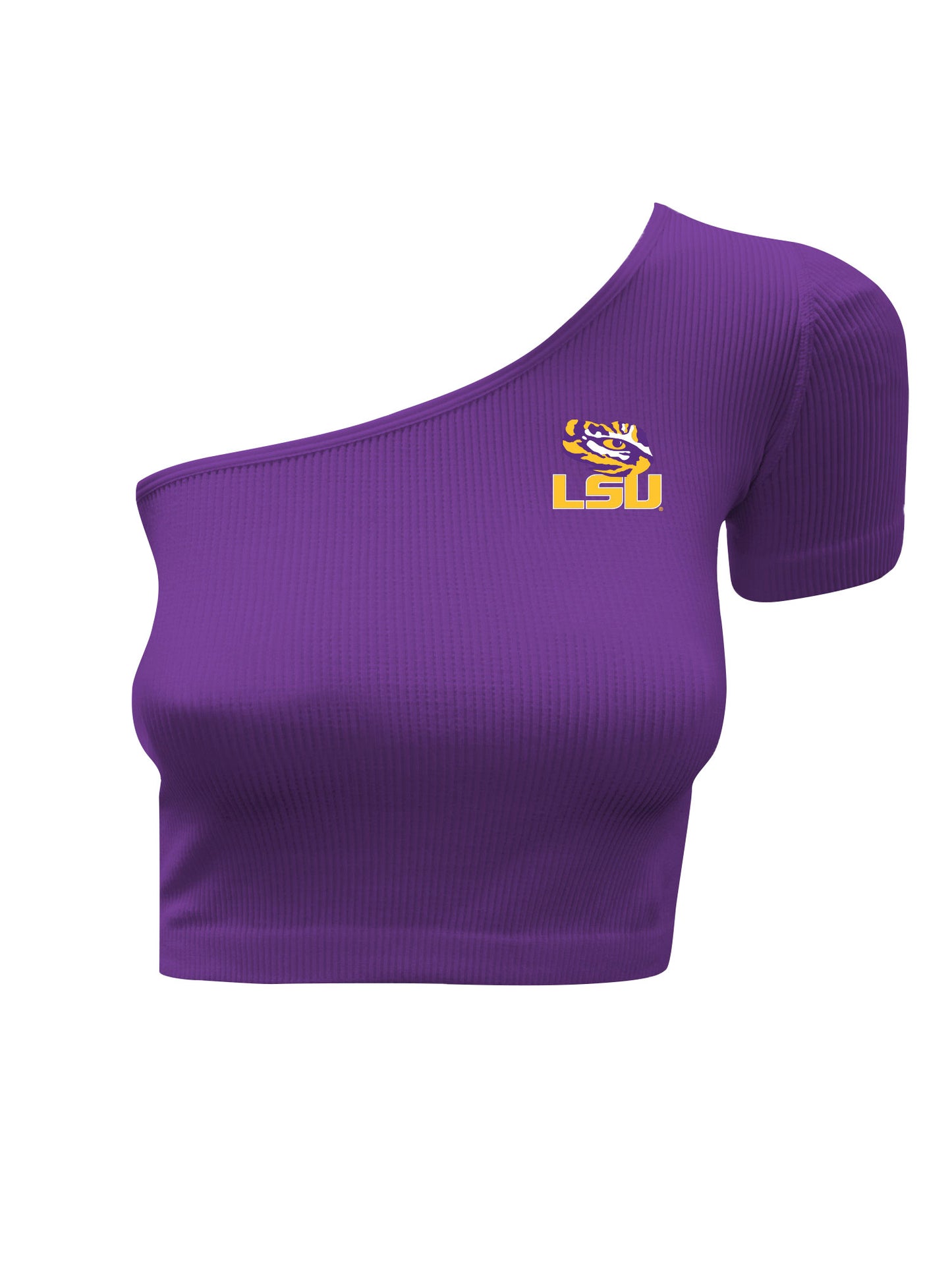 LSU Tigers Women's Wes and Willy One Shoulder Crop Top