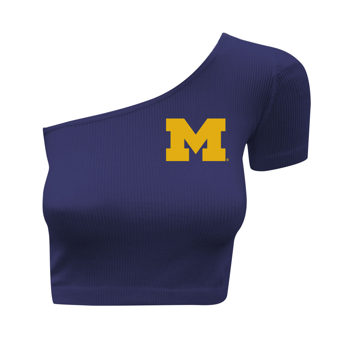 Michigan Wolverines Women's Wes and Willy One Shoulder Crop Top