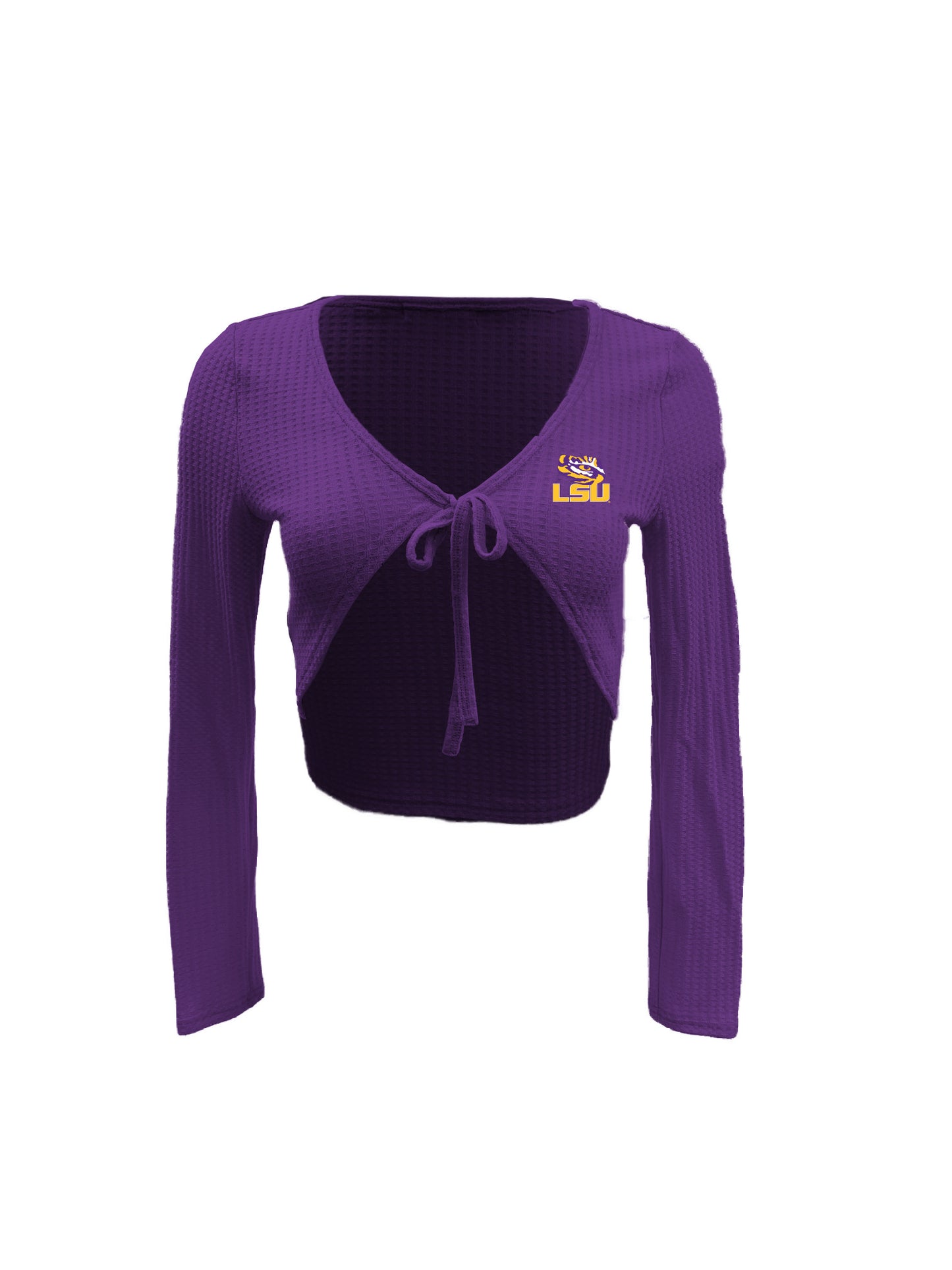 LSU Tigers Women's Wes and Willy Long Sleeve Tie Front Crop Top
