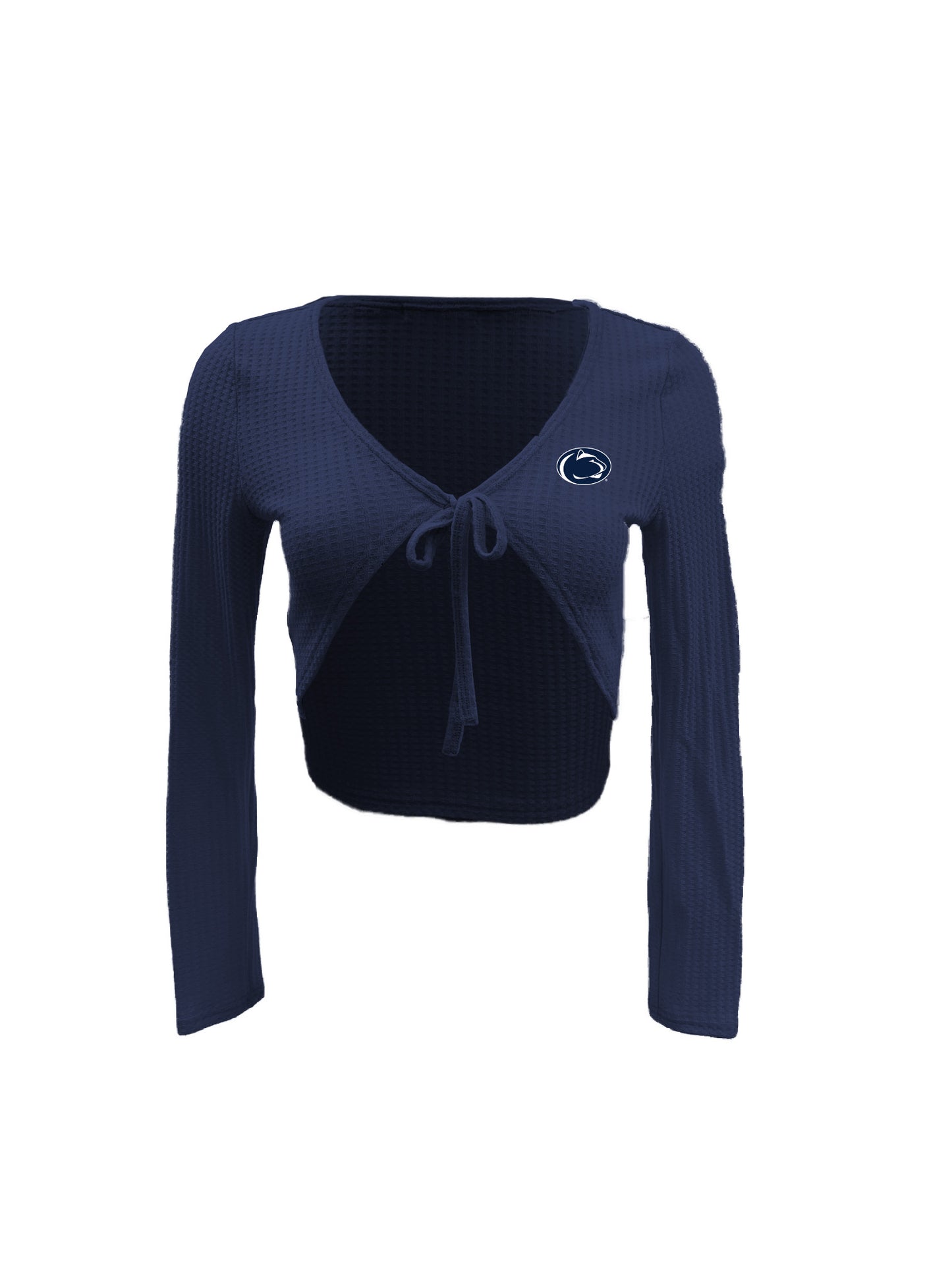 Penn State Nittany Lions Women's Wes and Willy Long Sleeve Tie Front Crop Top