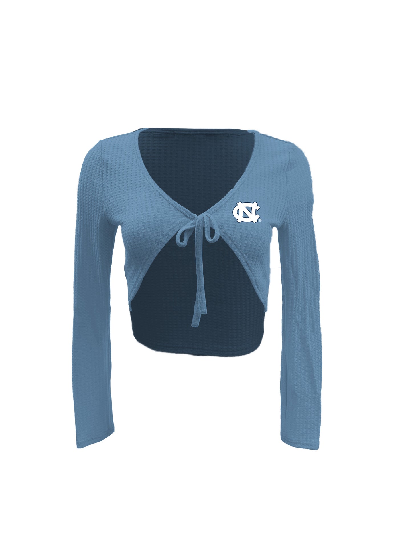 North Carolina Tar Heels Women's Wes and Willy Long Sleeve Tie Front Crop Top