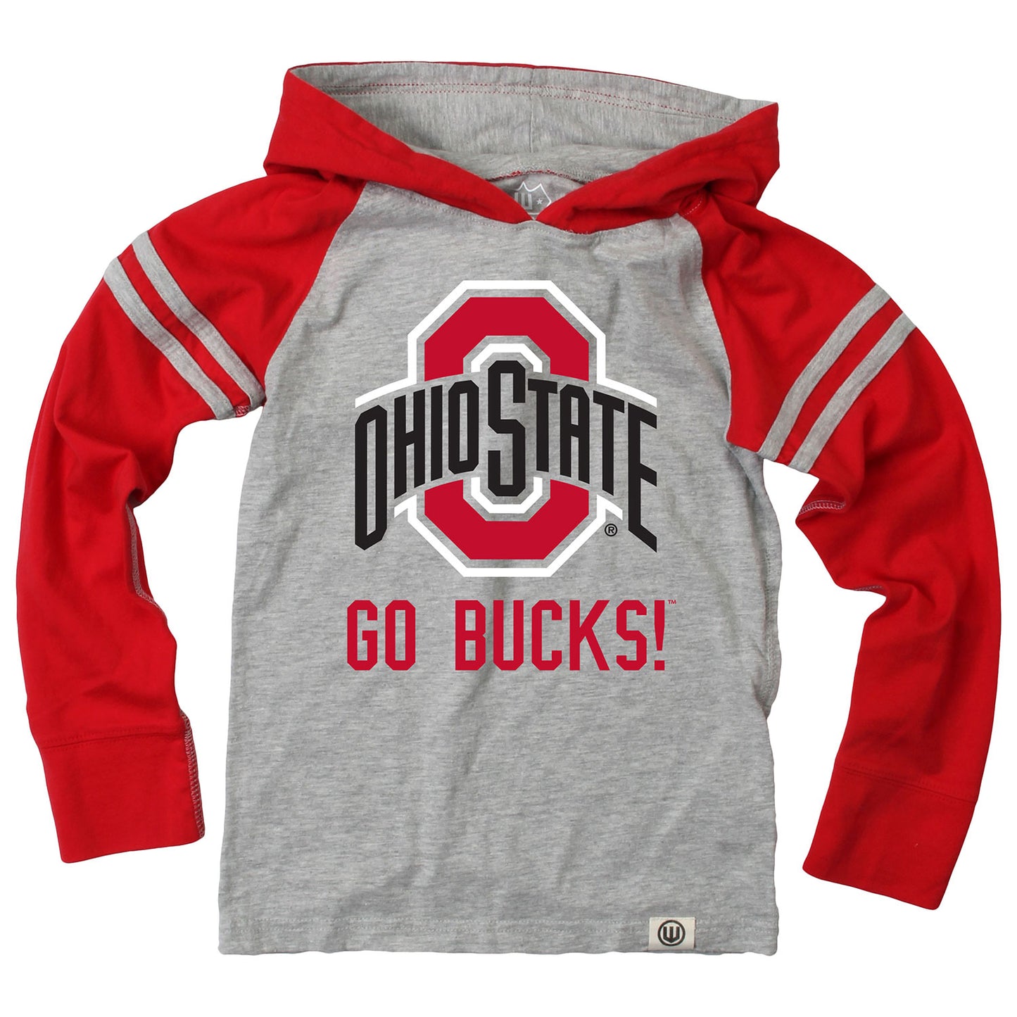 Ohio State Buckeyes Wes and Willy Toddler Long Sleeve Hooded T-Shirt Striped Red