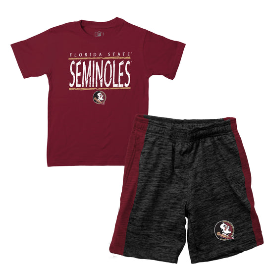 Florida State Seminoles Wes and Willy Little Boy and Toddler Cloudy Yarn Short and T-Shirt Set