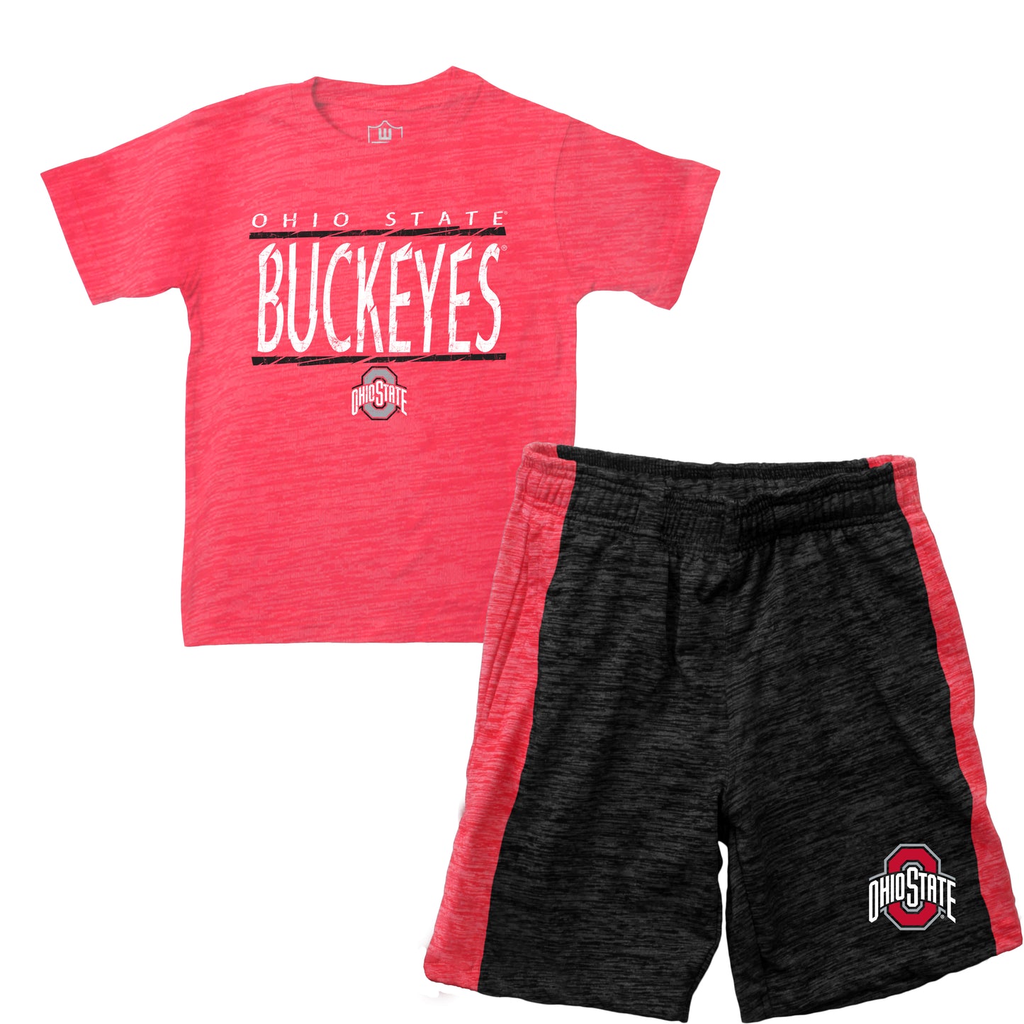 Ohio State Buckeyes Wes and Willy Little Boy and Toddler Cloudy Yarn Short and T-Shirt Set