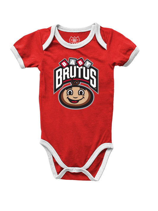 Wes and Willy Ohio State Infant Baby Brutus 100% Organic Cotton One Piece Romper