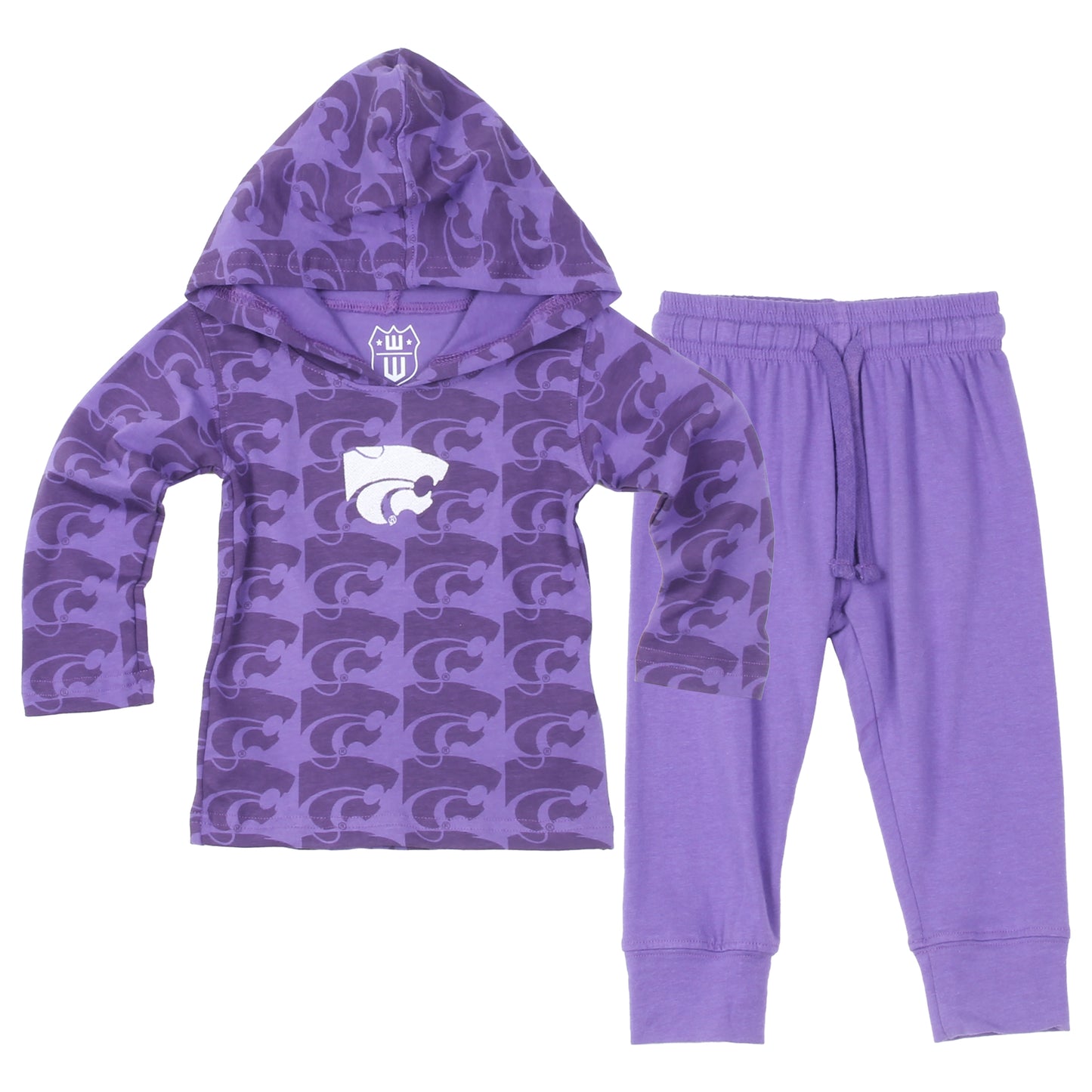 Kansas State Wildcats Wes and Willy Infant and Toddler All Over Team Logo Outfit