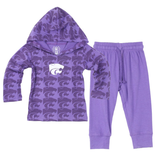 Kansas State Wildcats Wes and Willy Infant and Toddler All Over Team Logo Outfit