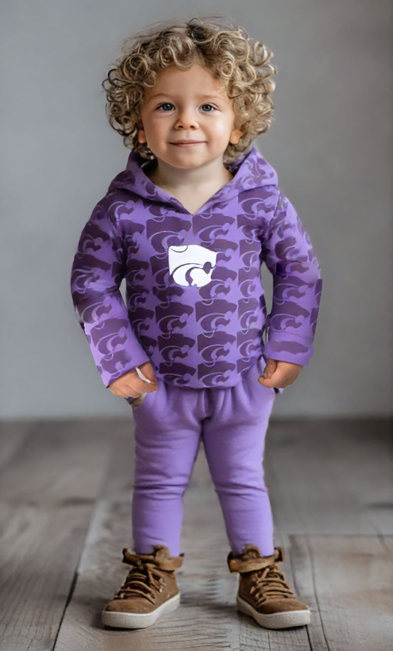 Kansas State Wildcats Wes and Willy Infant and Toddler All Over Team Logo Outfit