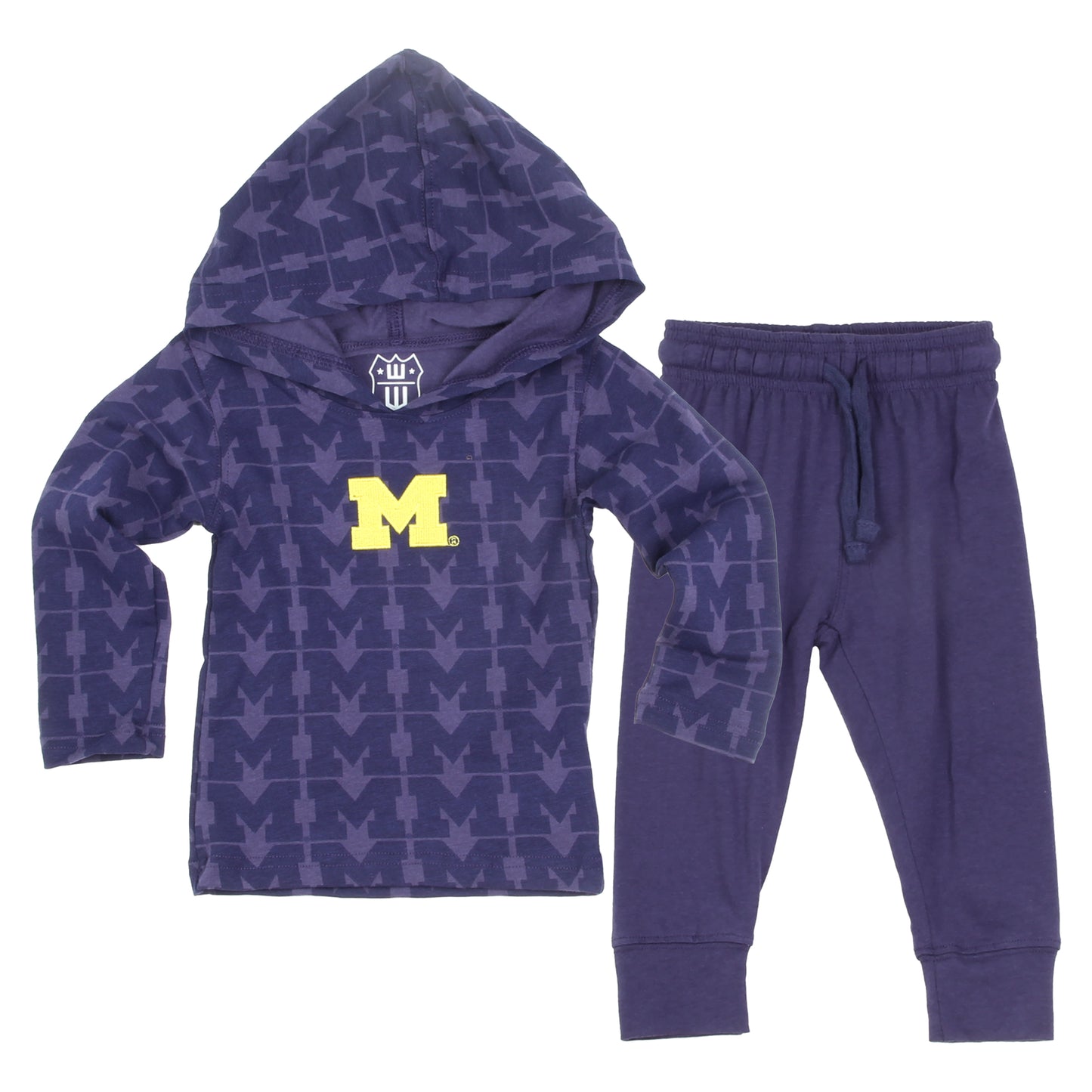 Michigan Wolverines Wes and Willy Infant and Toddler All Over Team Logo Outfit