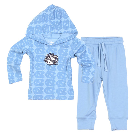 North Carolina Tar Heels Wes and Willy Infant and Toddler All Over Team Logo Outfit