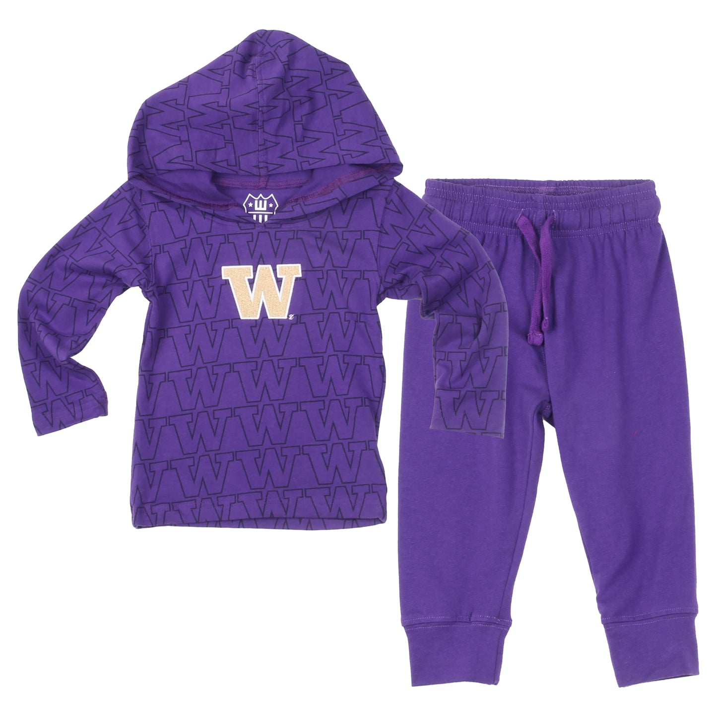Washington Huskies Wes and Willy Infant and Toddler All Over Team Logo Outfit