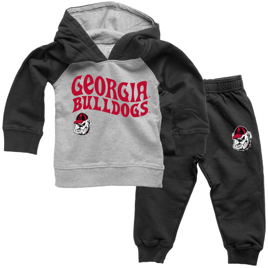 Georgia Bulldogs Wes and Willy NCAA Infant and Toddler Hoodie Set Black