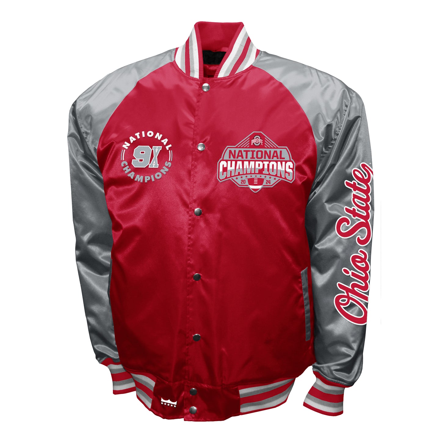 Ohio State Buckeyes Franchise Club Mens 2024 National Championship Satin Jacket